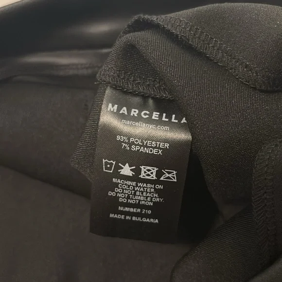 MARELLA Black pants high rise wide trousers vegan leather SZ XXL High Sheen soft